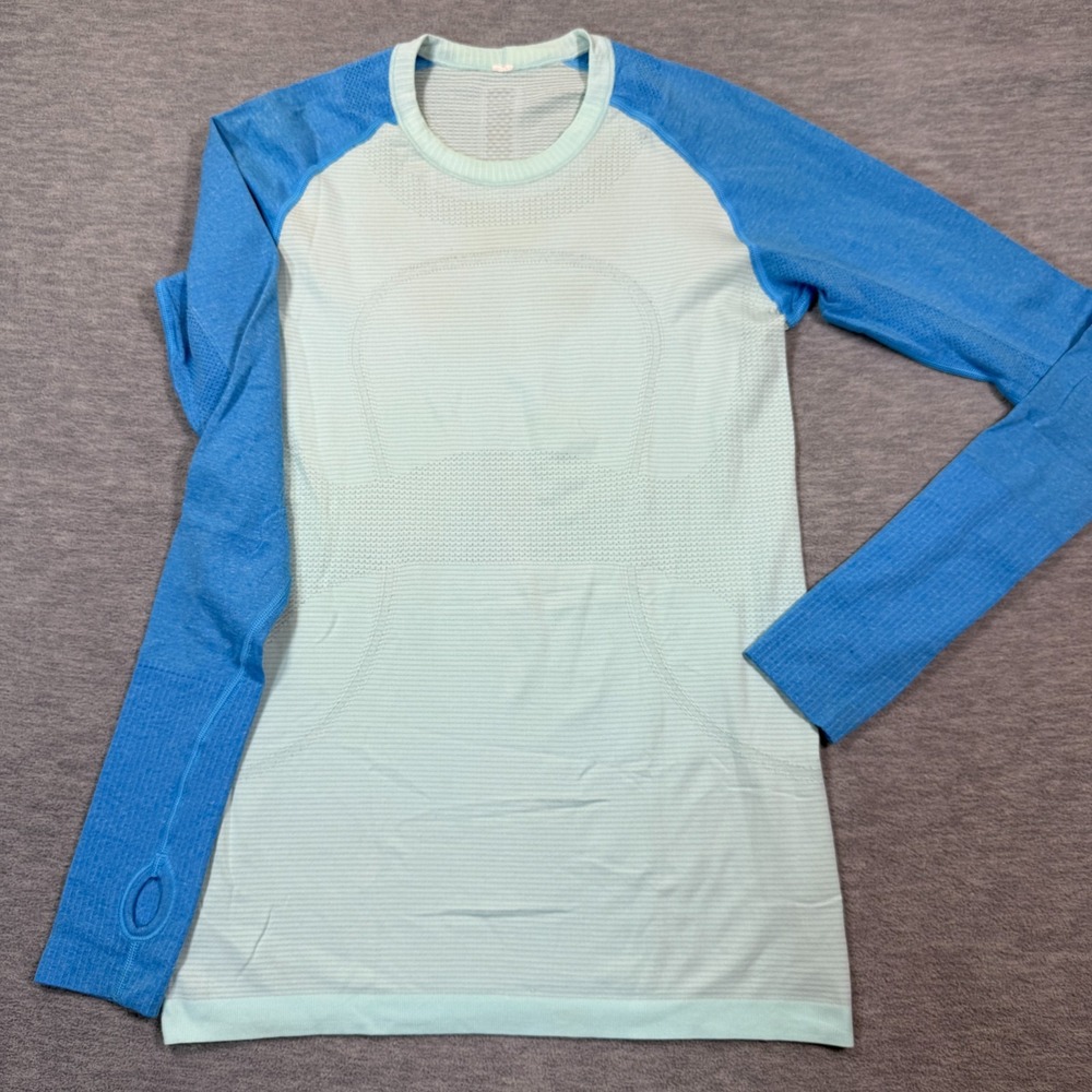 lululemon athletica Long Sleeve swiftly in Light Mint and Blue
